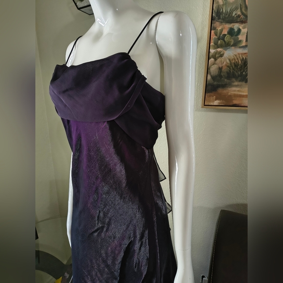 Betsy & Adam 90s dark purple maxi dress, often featured in vintage formal - Picture 10 of 13